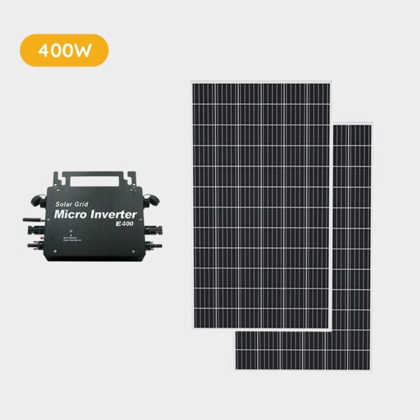 400w solar system, consist of a 400w micro inverter and 2 200w solar panles.