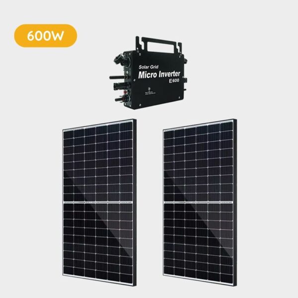 600w solar system, a 600w micro inverter and 2 400w solar panles.