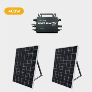 400w solar system, consist of a 400w micro inverter and 2 200w solar panles.