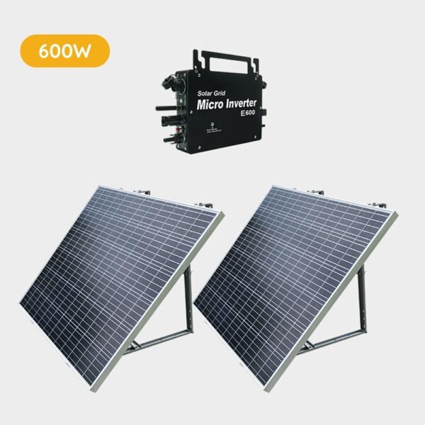 600w solar system, a 600w micro inverter and 2 400w solar panles.