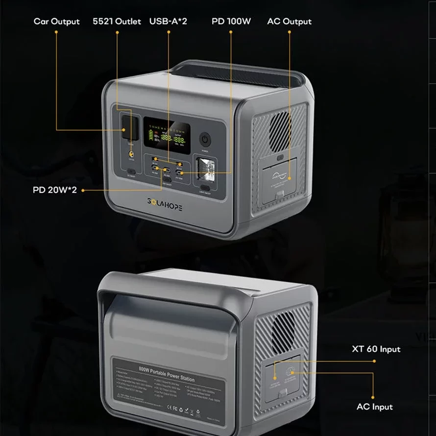 Solahope M800 Portable Power Station 800w power 512wh capacity