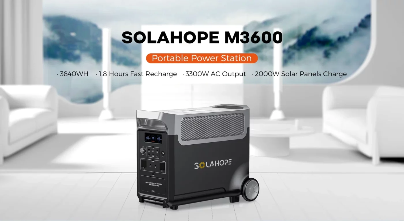 solahope M3600 portable power station, 3840wh big capacity