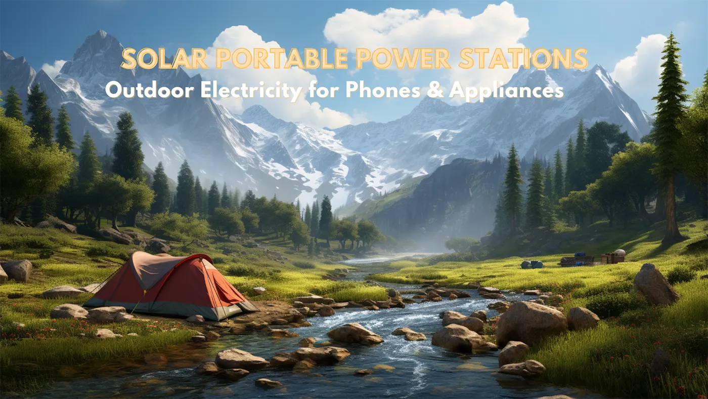 beautiful view of a valley sorrounded by river and mountain. a perfect camping site. Solar Portable Power Stations: Clean Energy Right at Your Fingertips