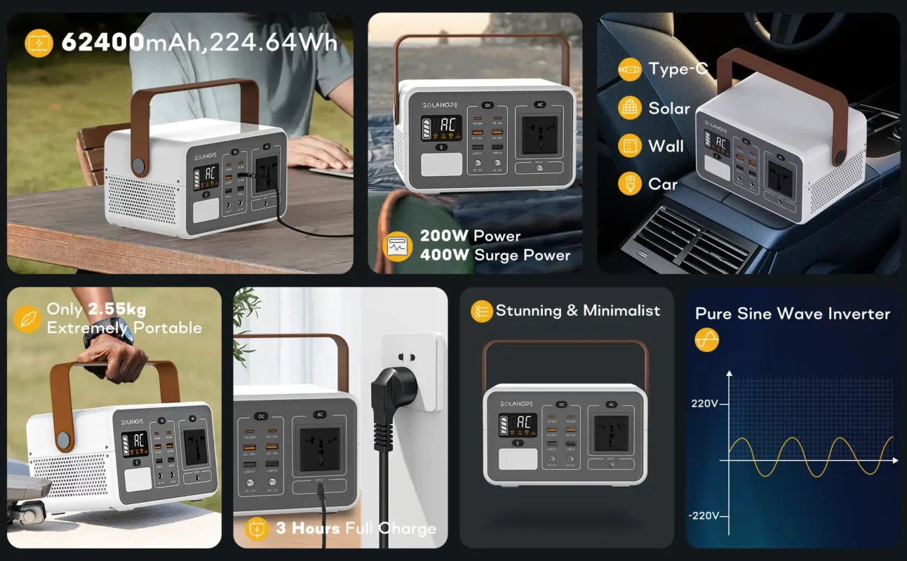 solahope m200 portable power station